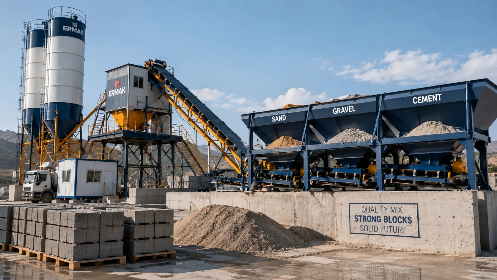 Ermak Makina | Concrete Batching Plant Selection for Block Production